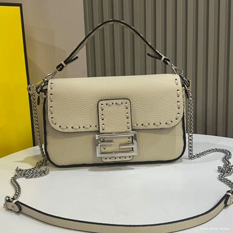 Cheap Selleria Baguette Leather Cuoio Fendi Beige Romano In Mini Bag 0810